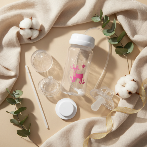 Biberon Purëa rose - photo pro flat lay